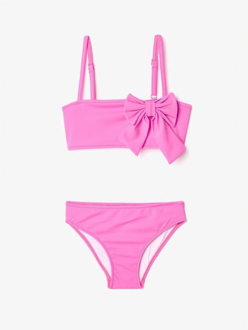 Penti Bustier Bikini 'PENTI Mädchen Bikini-Set mit Schleife Bandeau' in Roze: voorkant