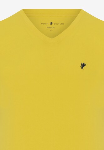 DENIM CULTURE Koszulka 'Barrow' w kolorze żółty