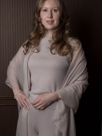 Fiora Muse Stickad väst i beige: framsida