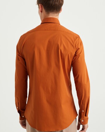 WE Fashion Slim fit Overhemd in Oranje