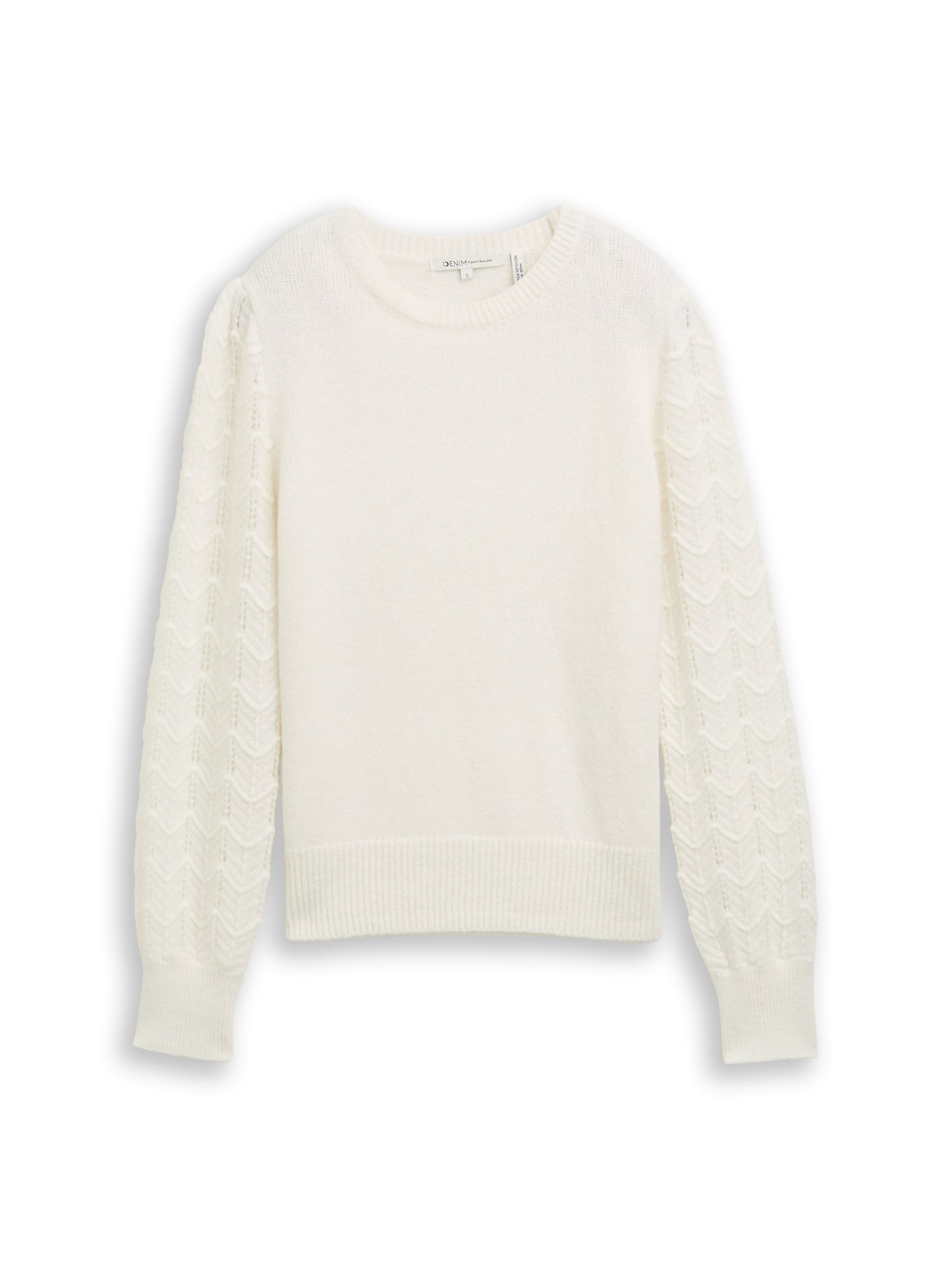 TOM TAILOR DENIM Pulóver - fehér: elől