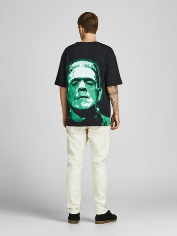 juoda JACK & JONES Marškinėliai 'Frankenstein'