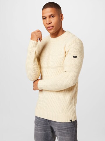 INDICODE JEANS Sweater 'Shores' in Beige: front