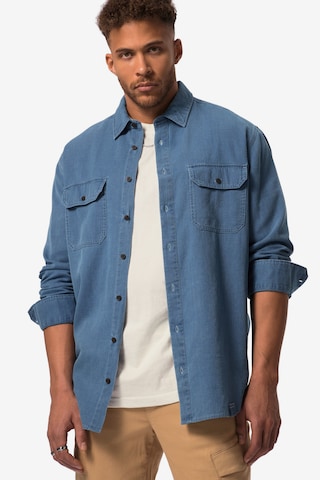 STHUGE Regular fit Button Up Shirt in Blue: front