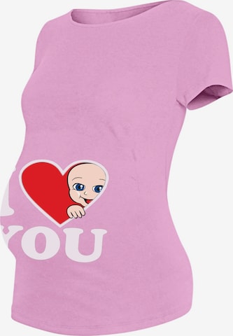 M.M.C. Shirt 'I Love You Umstandsshirt' in Pink: front