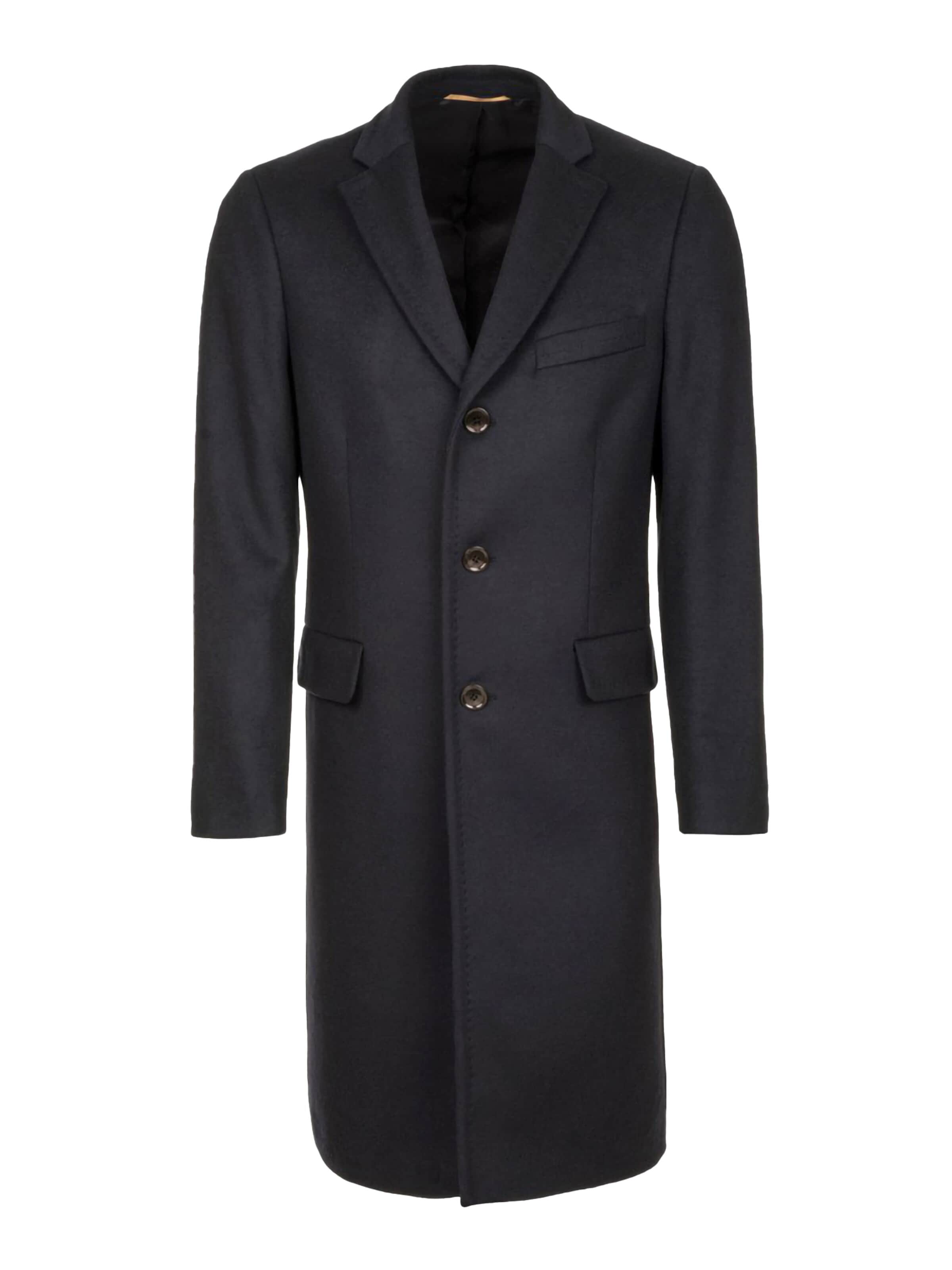 OZETA Winter Coat 'Einreihiger Herren Mantel Blau mit Kaschmiranteil' in Blue: front