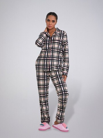LEAFLETIC Pajama 'Leafletic Women’s Night Wear Long set' in Beige