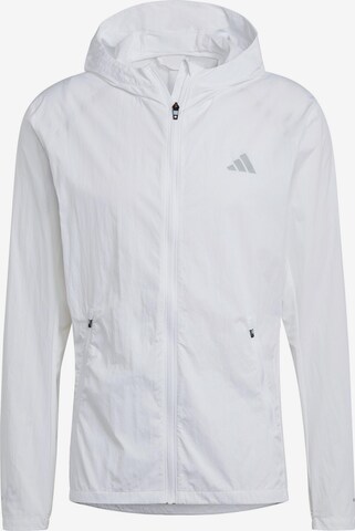 Veste de sport 'Marathon Warm-Up' ADIDAS PERFORMANCE en blanc : devant