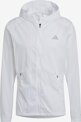 ADIDAS PERFORMANCE - Casaco deportivo 'Marathon Warm-Up' em branco: frente