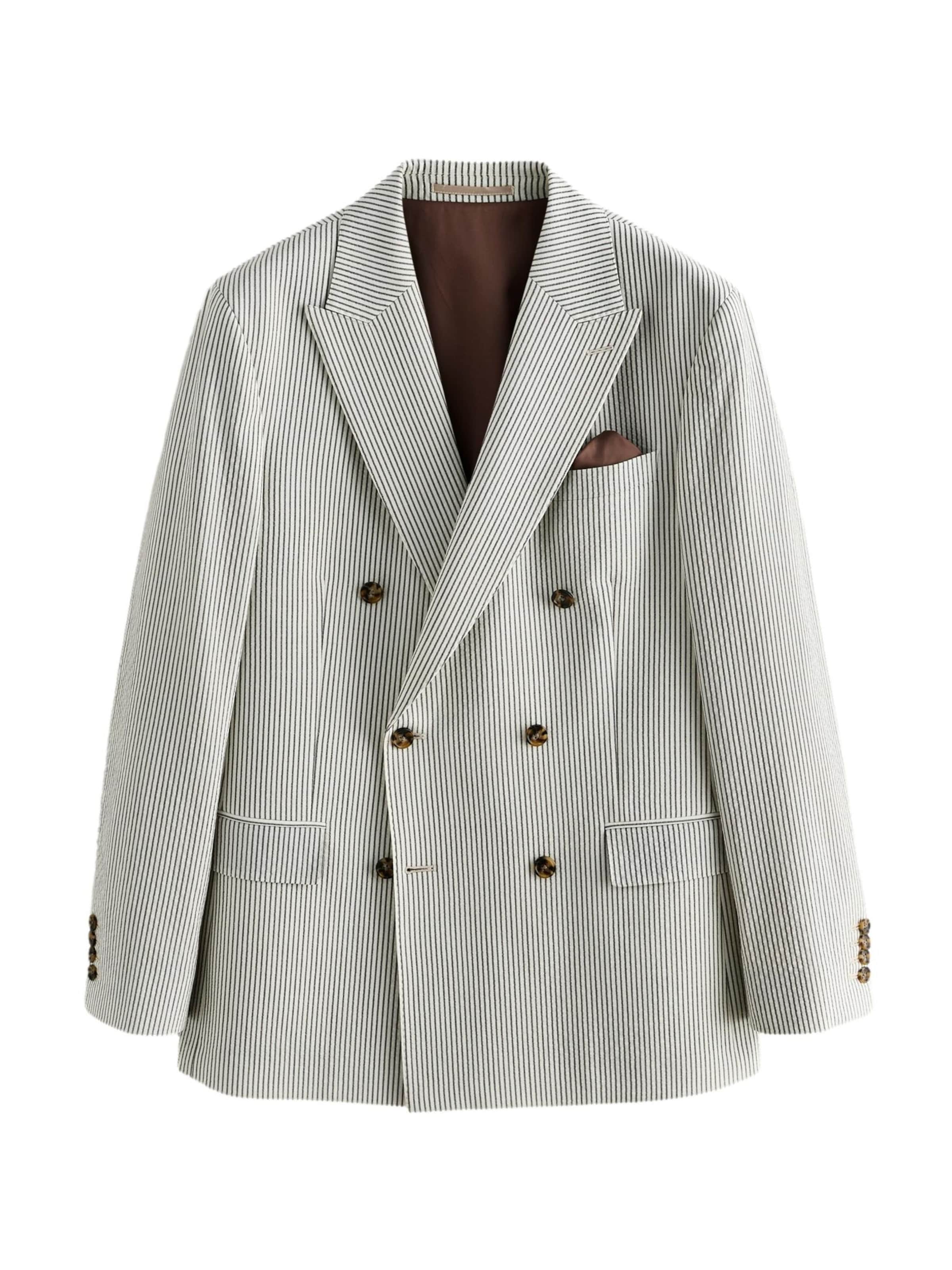Next - Ajuste confortable Chaqueta tipo saco para negocios 'Archive' en beige: frente