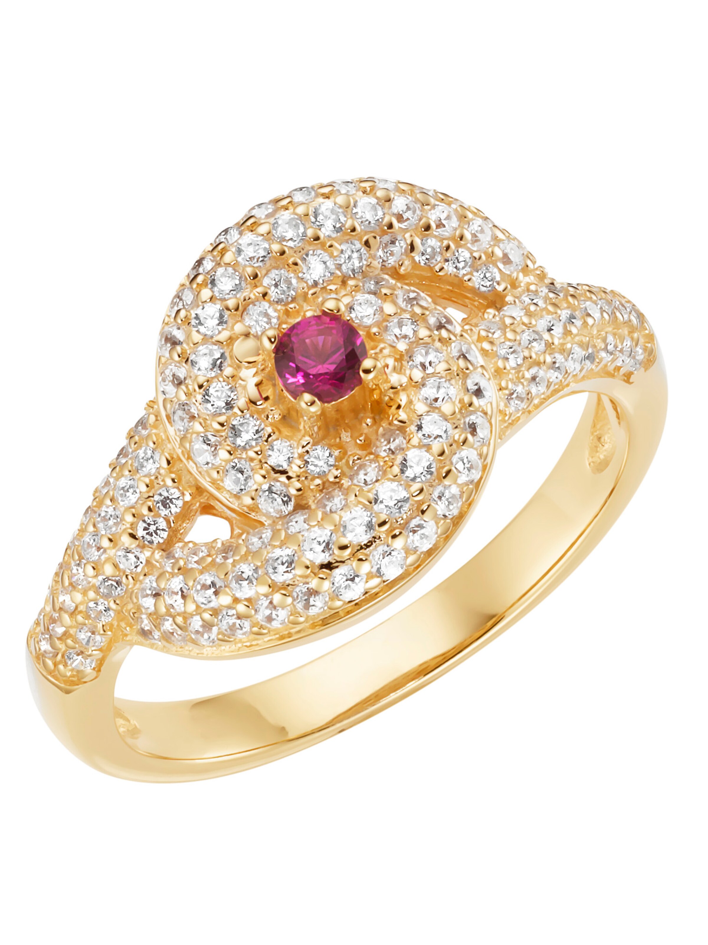 Smart Jewel Bague en or / rouge / transparent, Vue avec produit