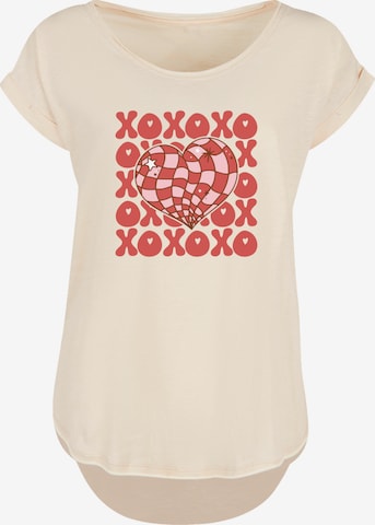 F4NT4STIC Shirt 'XOXO Herz Love' in Beige: voorkant