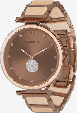 LAiMER Analog Watch in Bronze: front
