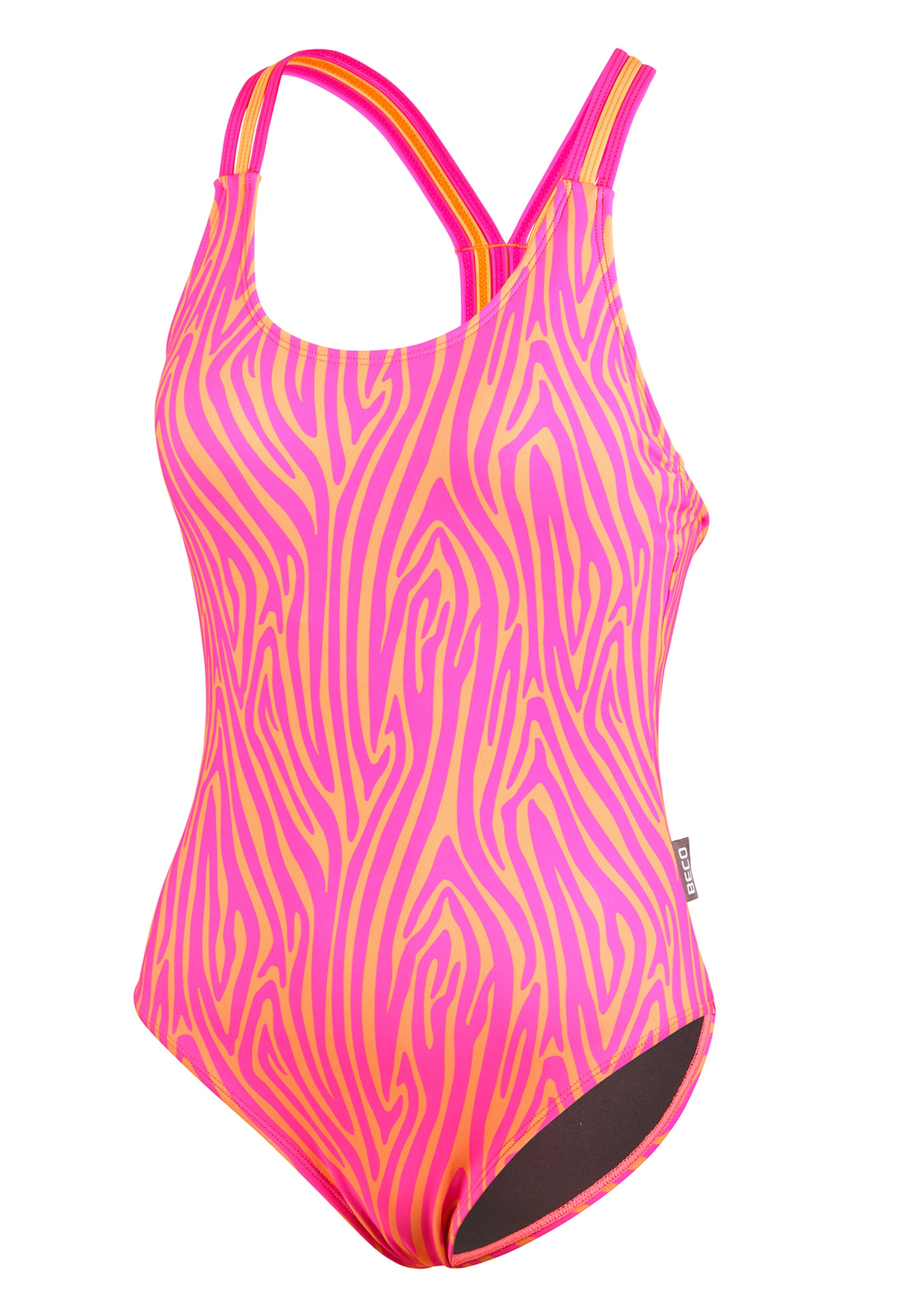 BECO the world of aquasports Bustier Badeanzug 'Zebra Vibes' in Orange