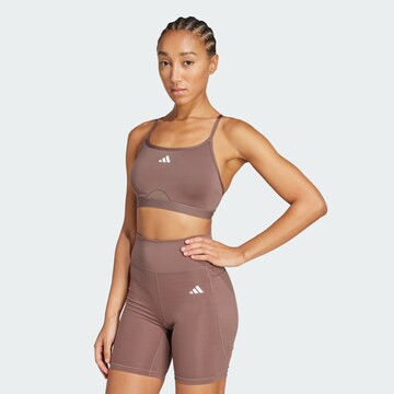 ADIDAS PERFORMANCE Bralette Sports Bra 'Aeroreact' in Brown: front