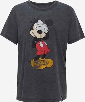 Recovered Shirt 'Mickey Mouse Shy' in Grau: predná strana