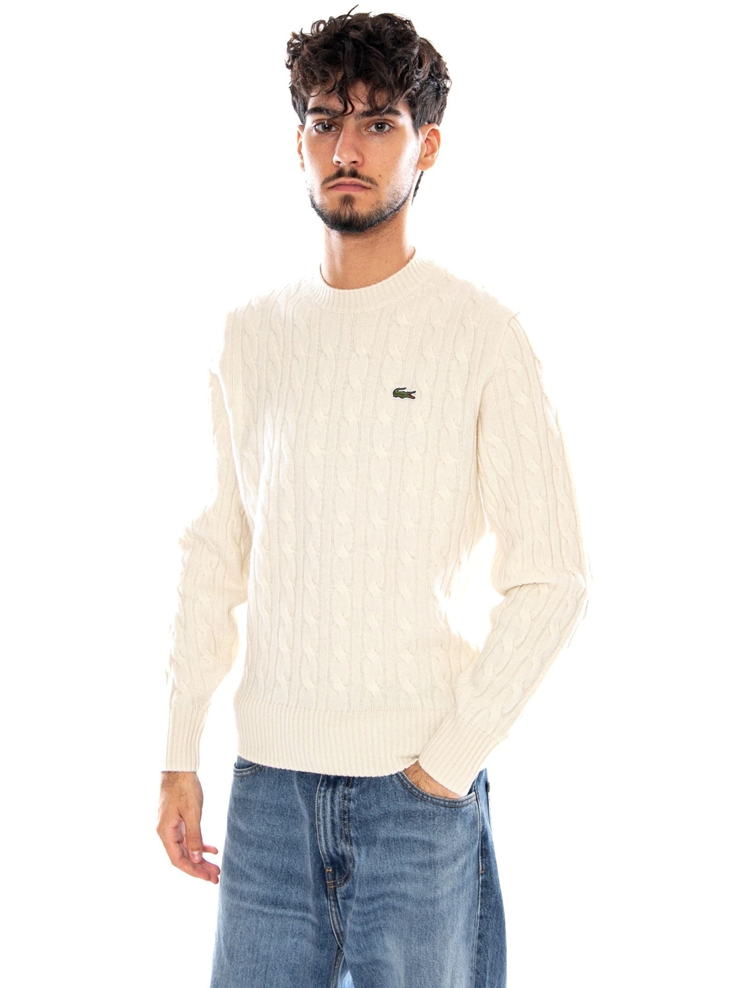 LACOSTE Sweter 'BEIGE PULLOVER' w kolorze beżowy