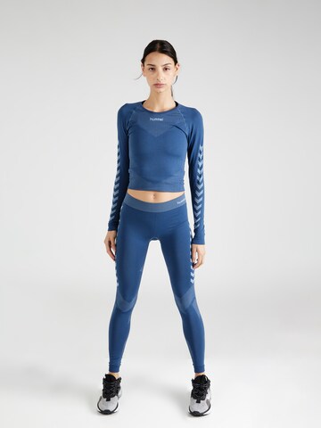 Hummel Skinny Workout Pants 'First' in Blue