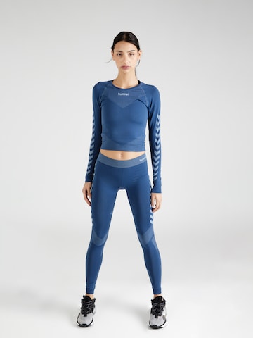 Hummel Skinny Spodnie sportowe 'First' w kolorze niebieski