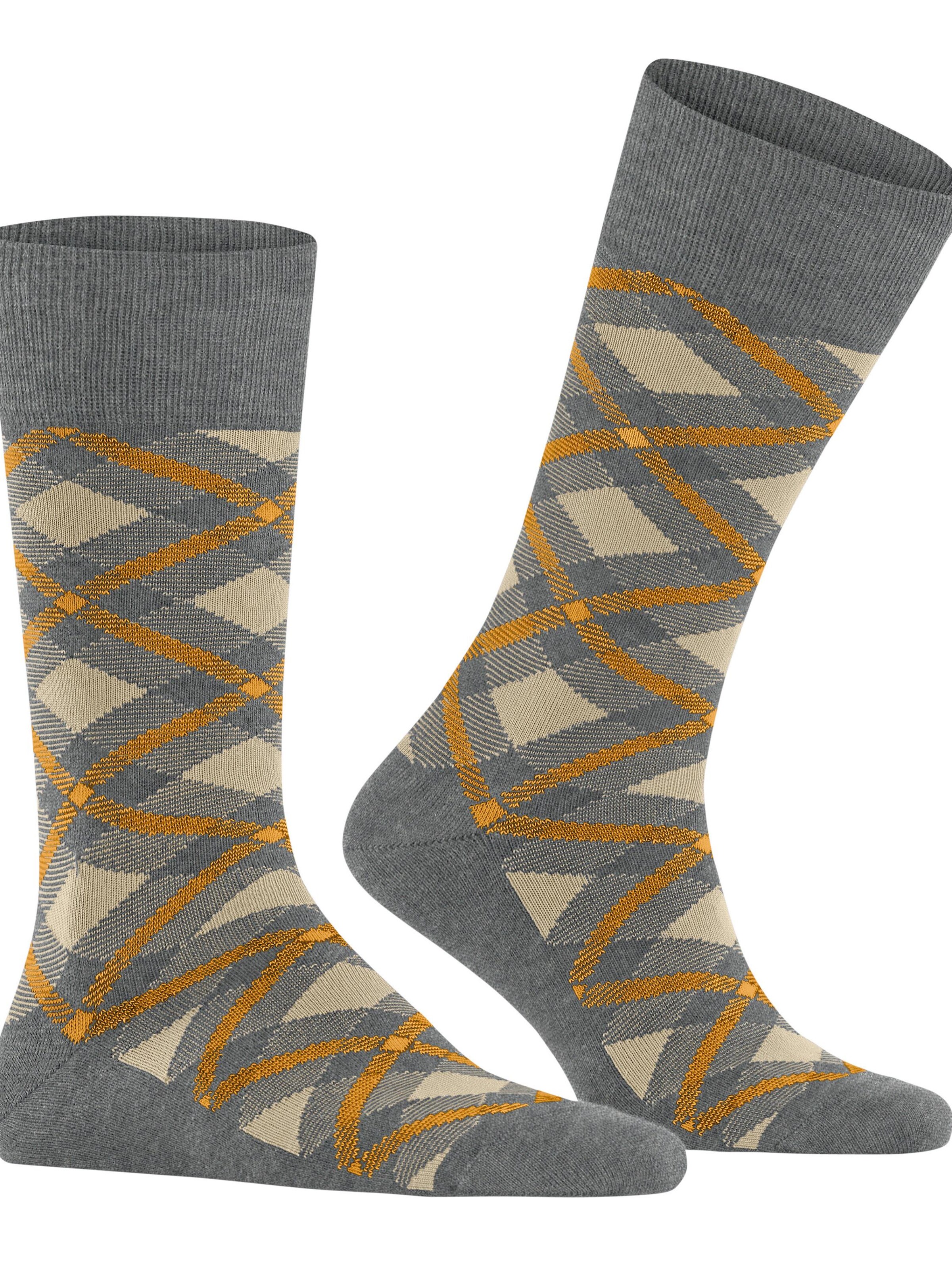 BURLINGTON Socks 'Tartan' in Grey