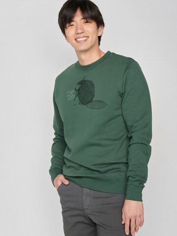 GREENBOMB Sweatshirt 'Animal Beaver' in Groen: voorkant