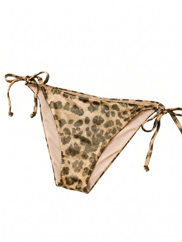 BONVERANO Klassisch Bikini 'Damen Bikini Set Zebra Print, glänzend, Bindeband'‌‌‌‌‌‌ in Braun
