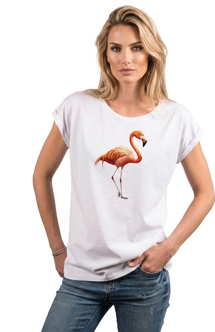 MAKAYA Shirt 'Flamingo' in White: front