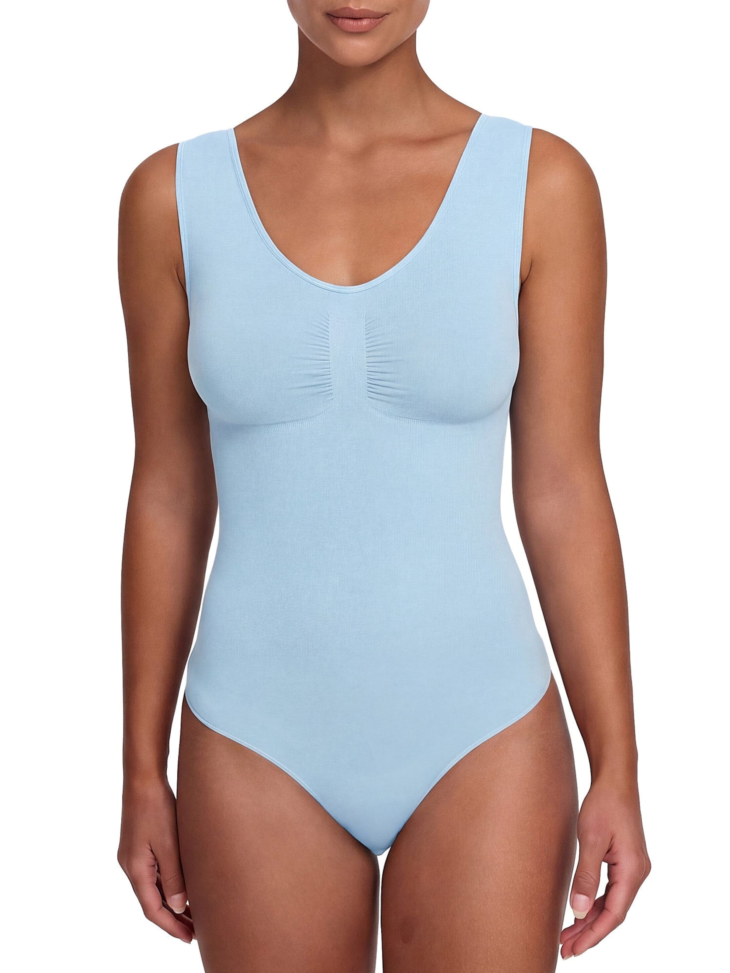 cfab (formerly creamy fabrics) Shaping Bodysuit 'Tank Bodysuit Sculpting Shapewear mit Slip' in Blue: front