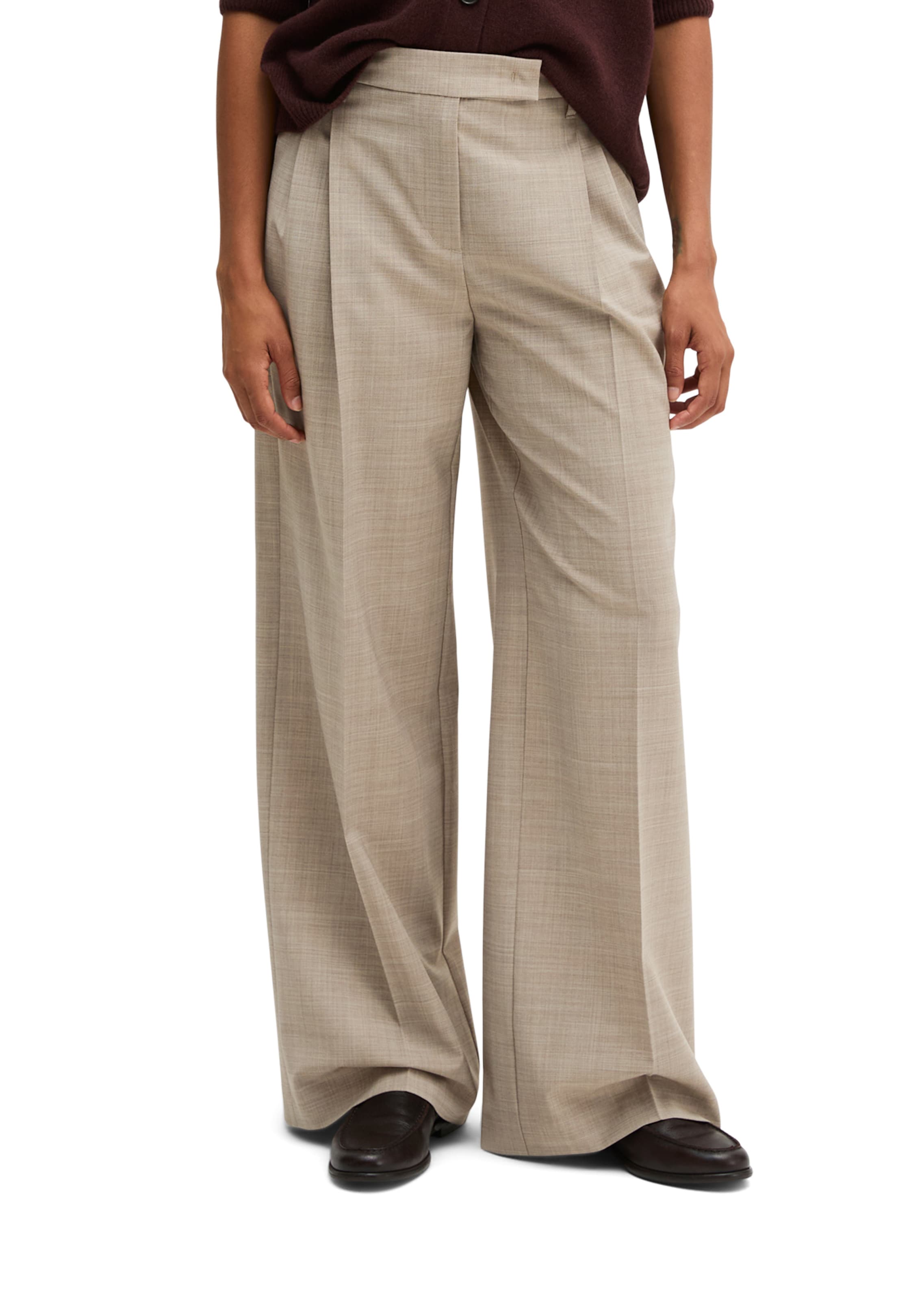 Marc O'Polo Loosefit Broek in Beige: voorkant