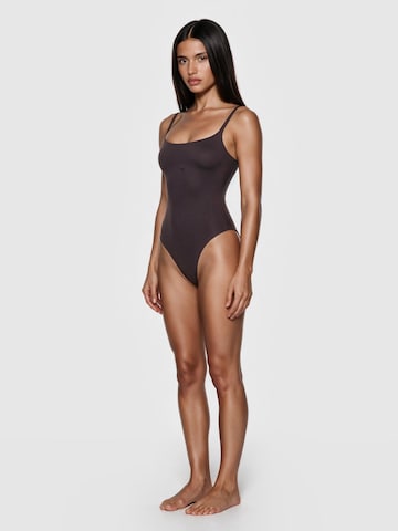 GOD SAVE QUEENS Body 'Second Skin Square-Neck Bodysuit' – hnědá