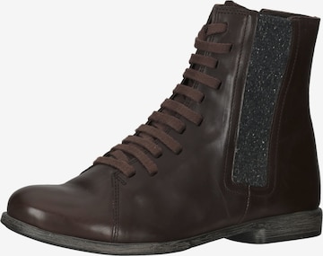 THINK! Lace-Up Ankle Boots in Brown: front