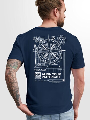 Neverless Shirt 'Compass'‌‌‌ in Blau