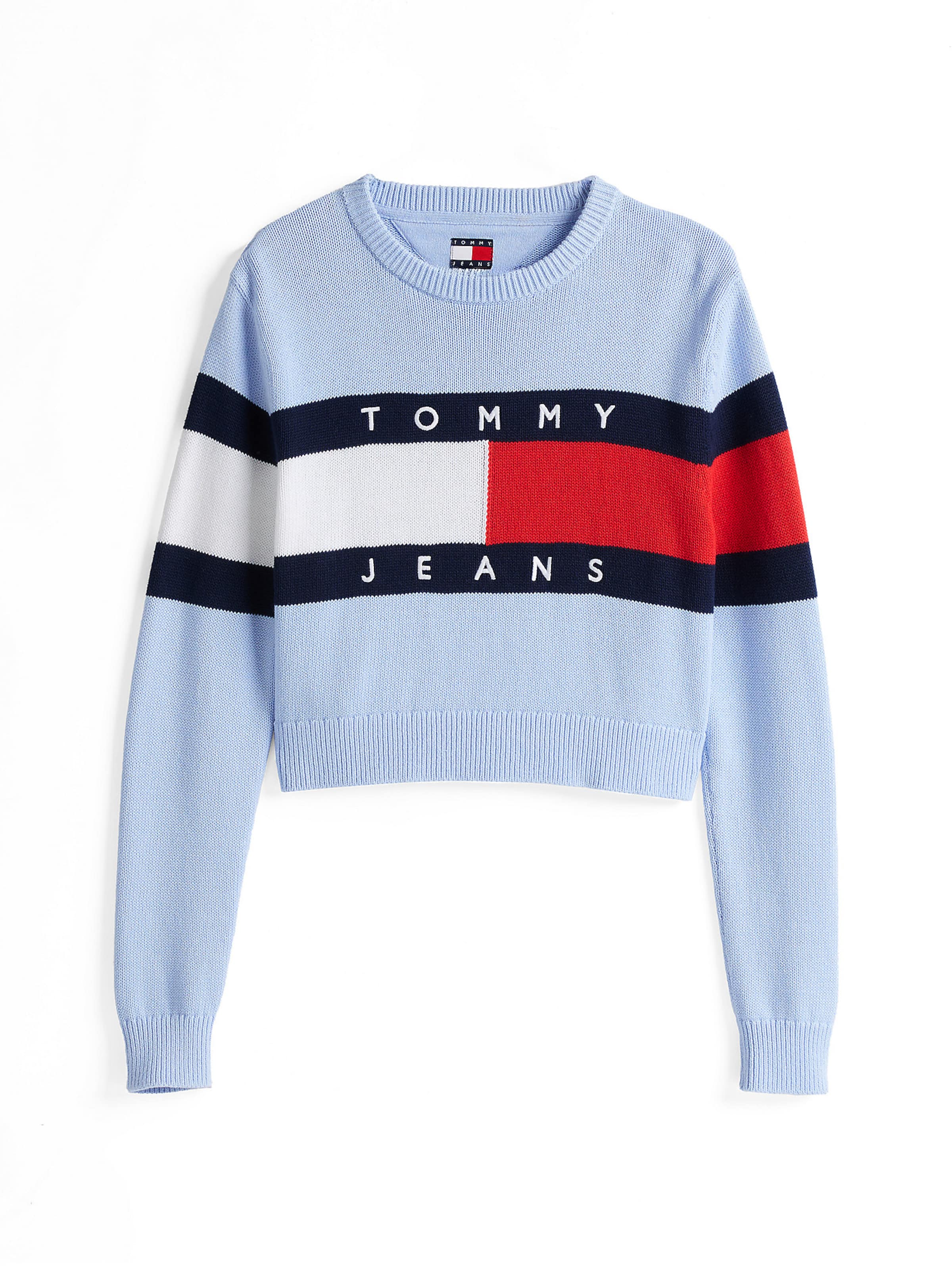 Pull-over Tommy Jeans en bleu : devant