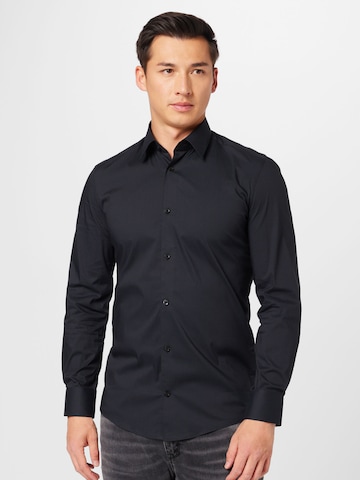 Coupe regular Chemise business 'LUTO' DRYKORN en noir : devant