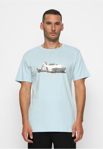 Mister Tee Shirt 'Weekend Wolf' in Blauw: voorkant