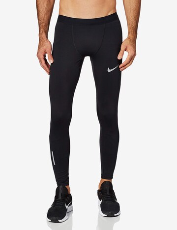 NIKE Skinny Sportbroek in Zwart: voorkant