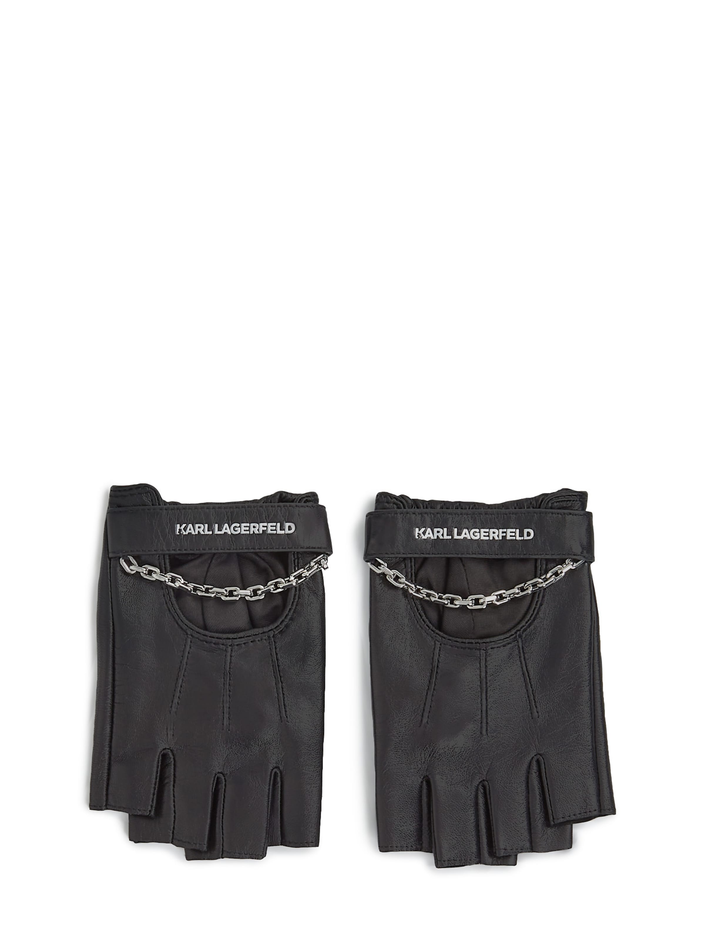 Karl Lagerfeld Korte fingerhandsker i sort: forside