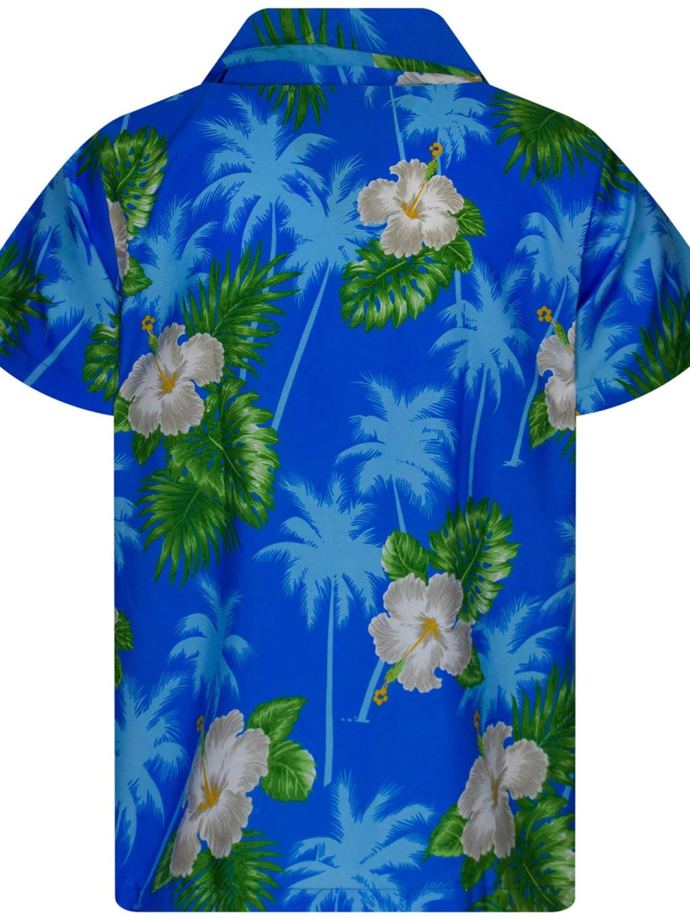 King Kameha Regular Fit Hemd 'Small Flower'‌‌‌‌‌‌ in Blau