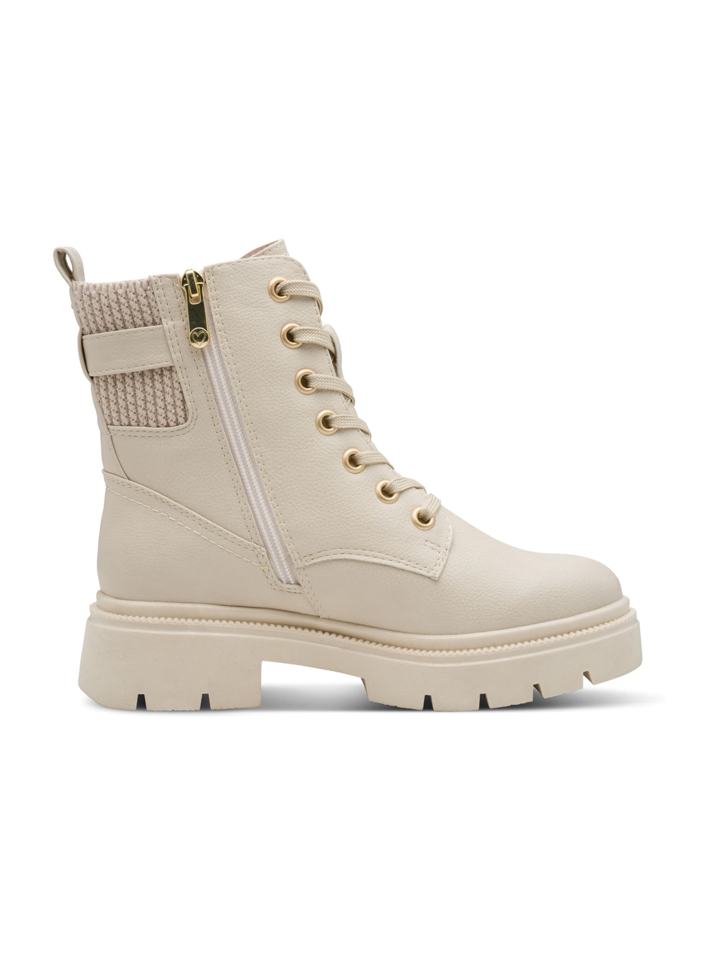 MARCO TOZZI Lace-Up Ankle Boots in Beige