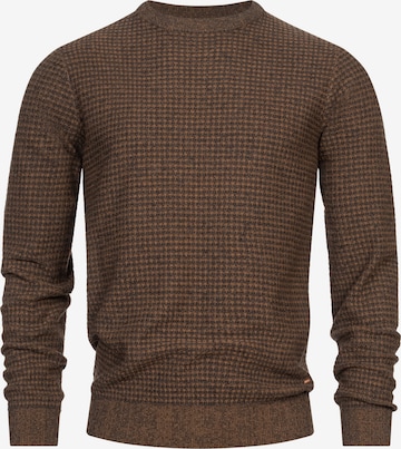 INDICODE JEANS Sweater ' Lourdes ' in Brown: front