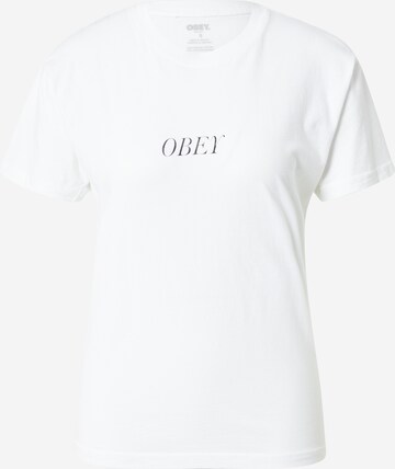 Tricou de la Obey pe alb: față