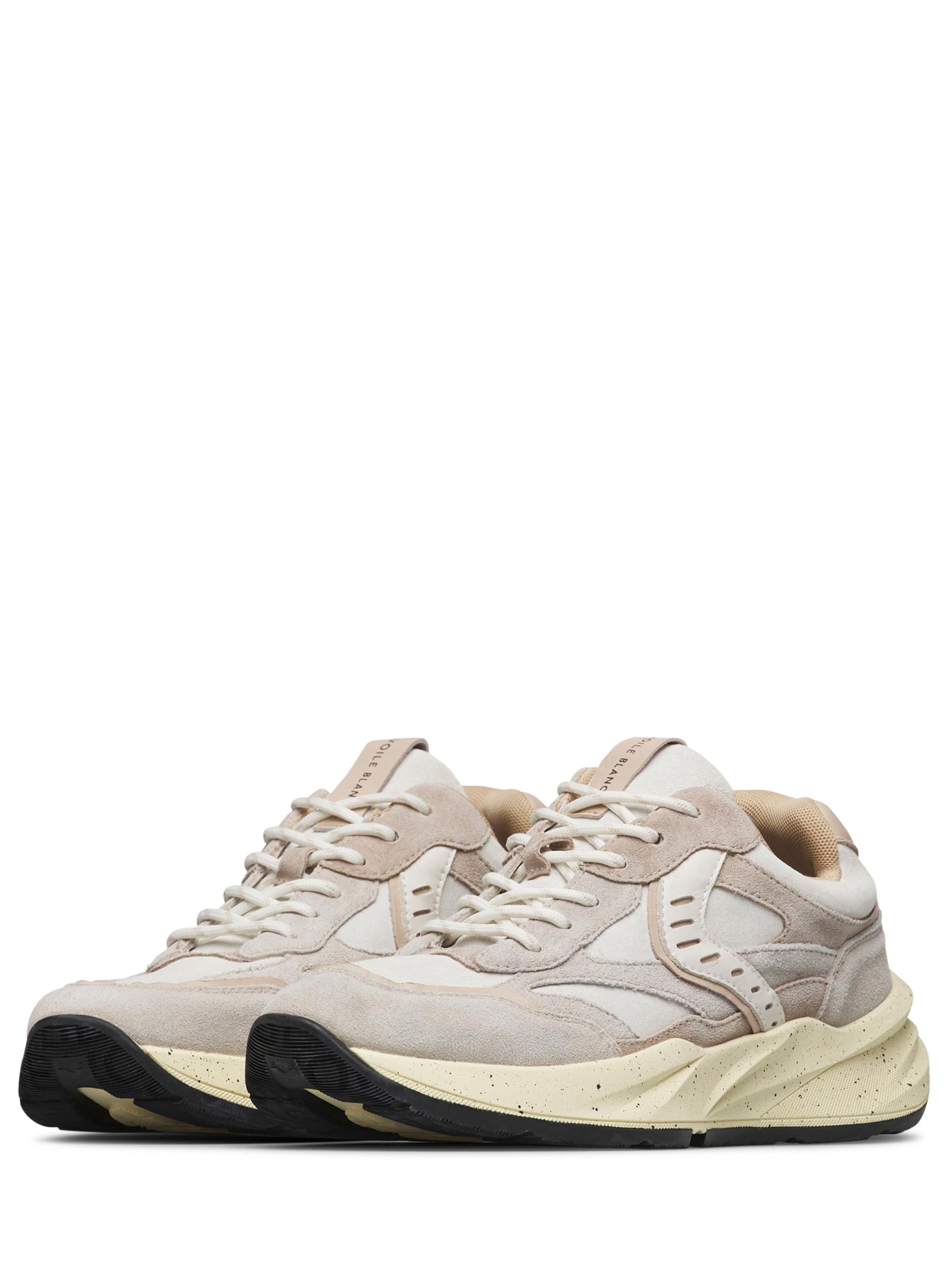Baskets basses 'CLUB22.' Voile blanche en beige