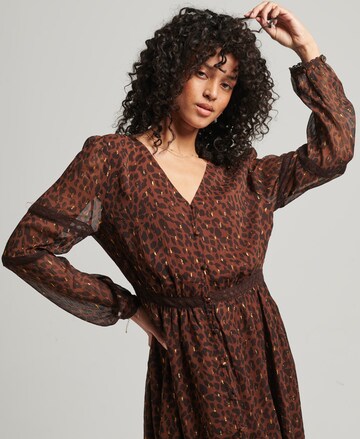 Superdry Shirt Dress in Brown