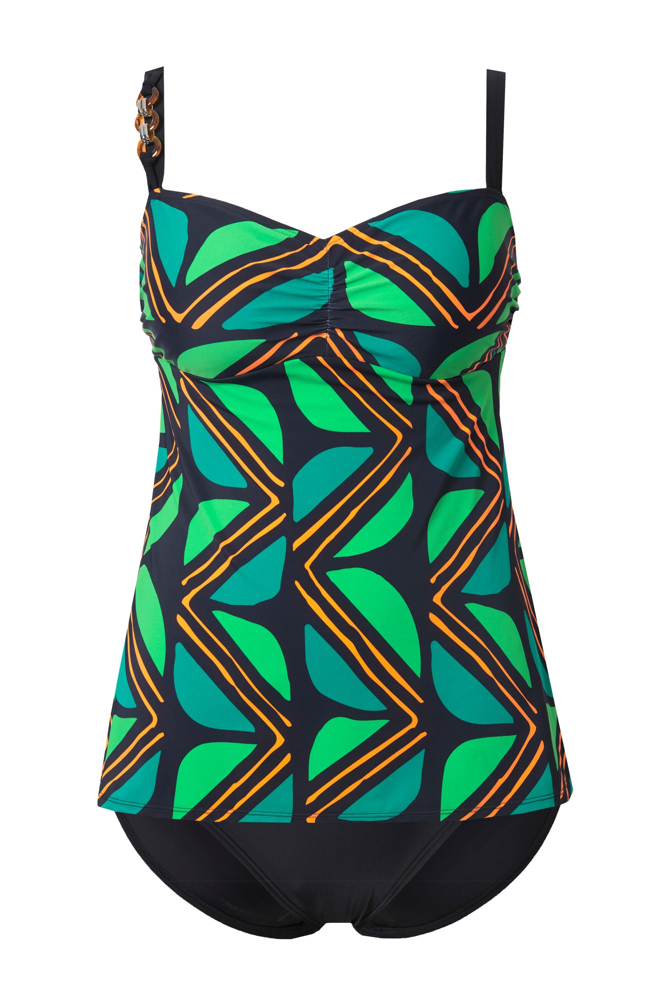 Ulla Popken Bustier Badeanzug in Schwarz: Vorderseite