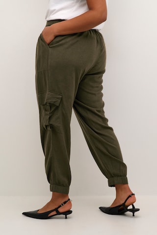 KAFFE CURVE Loose fit Cargo Pants 'Mille' in Green