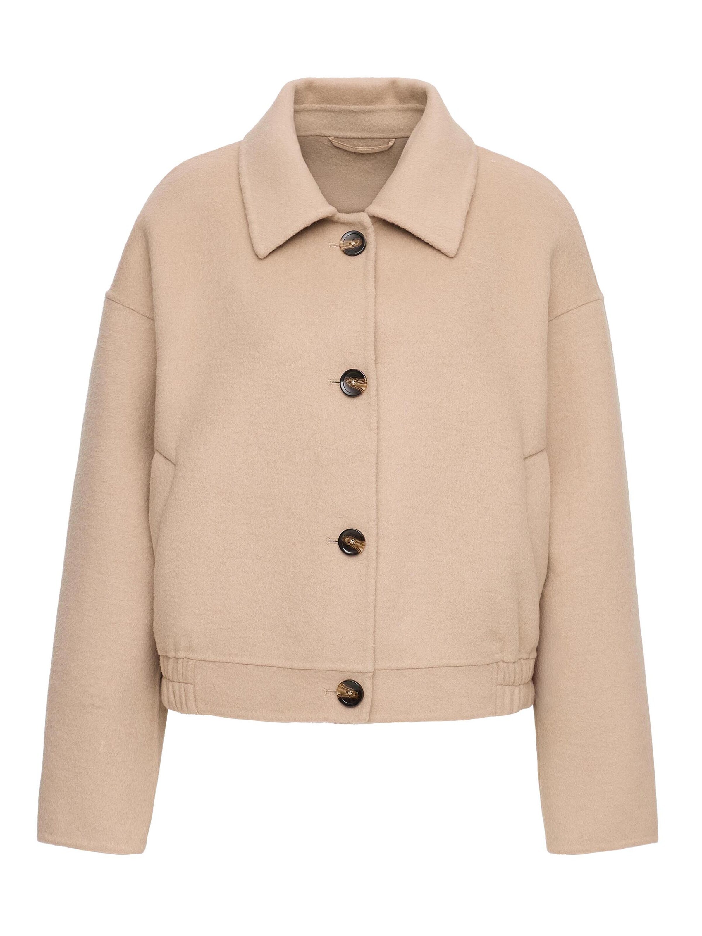 MANISA Between-Season Jacket 'Wolljacke' in Beige: front