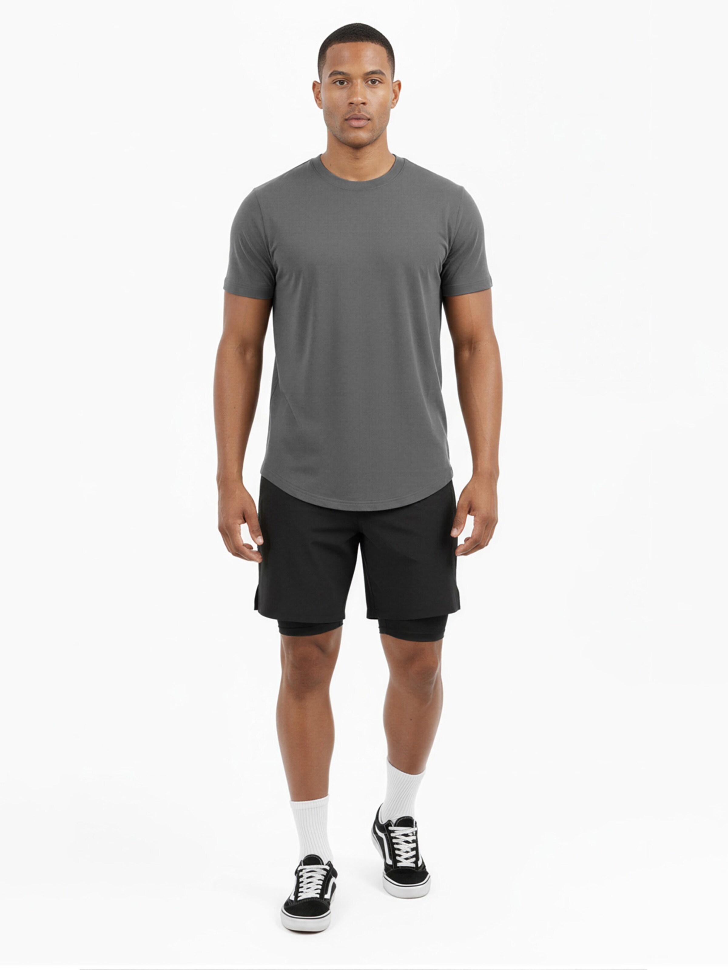 SIXLAB Shirt 'Round T-Shirt' in Grey