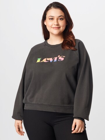 Levi's® Plus Dressipluus 'Vintage Raglan Crewneck Sweatshirt', värv must: eest vaates