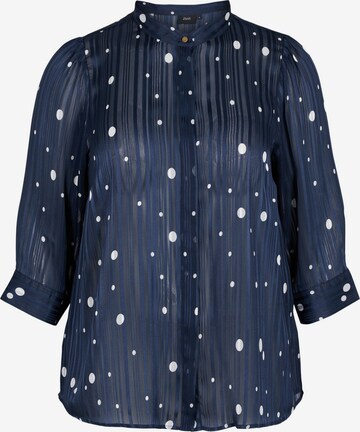 Camicia da donna di Zizzi in blu: frontale