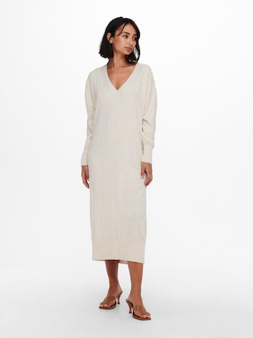 ONLY Knitted dress 'Tessa' in Beige: front